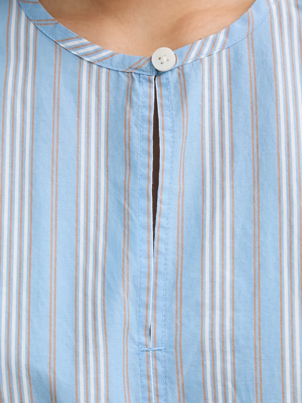 Marc O'Polo striped short-sleeve cotton mini dress Blauw