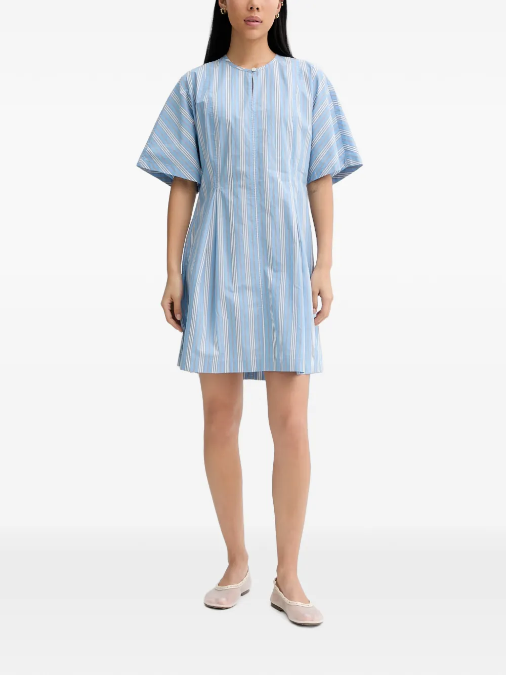 Marc O'Polo striped short-sleeve cotton mini dress - Blu