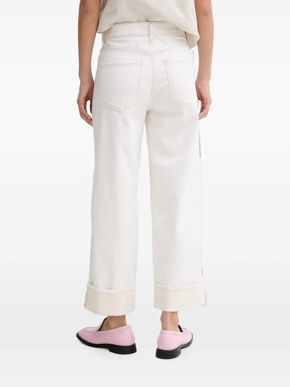 Marc O'Polo turn-up cuff wide-leg jeans Wit