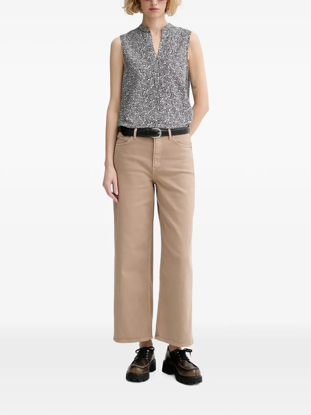 Marc O'Polo cropped wide-leg jeans Beige