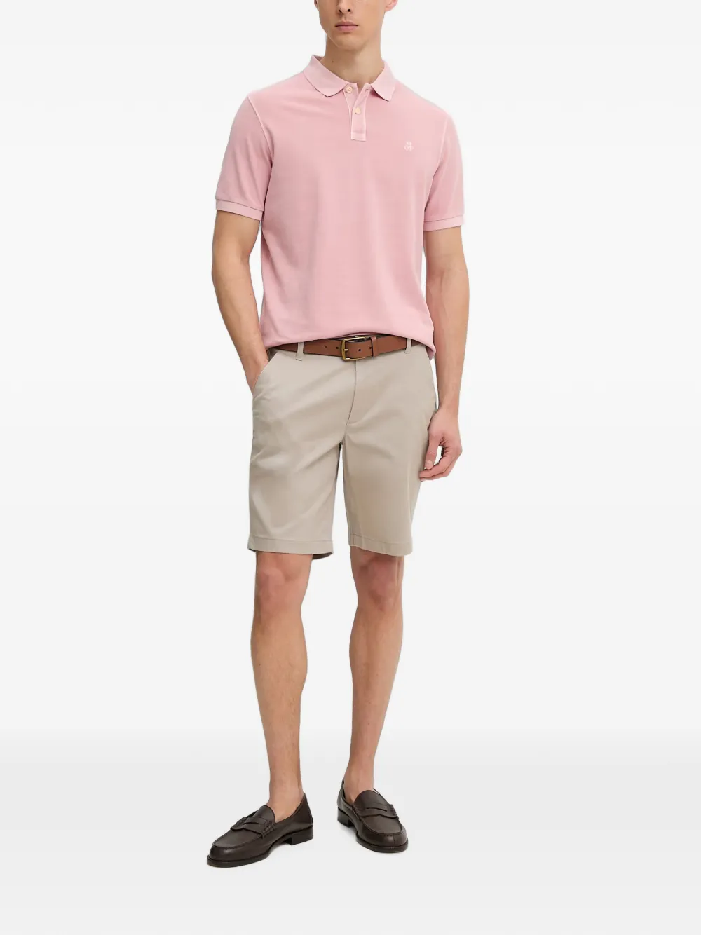 Marc O'Polo Piqué poloshirt met geborduurd logo Roze