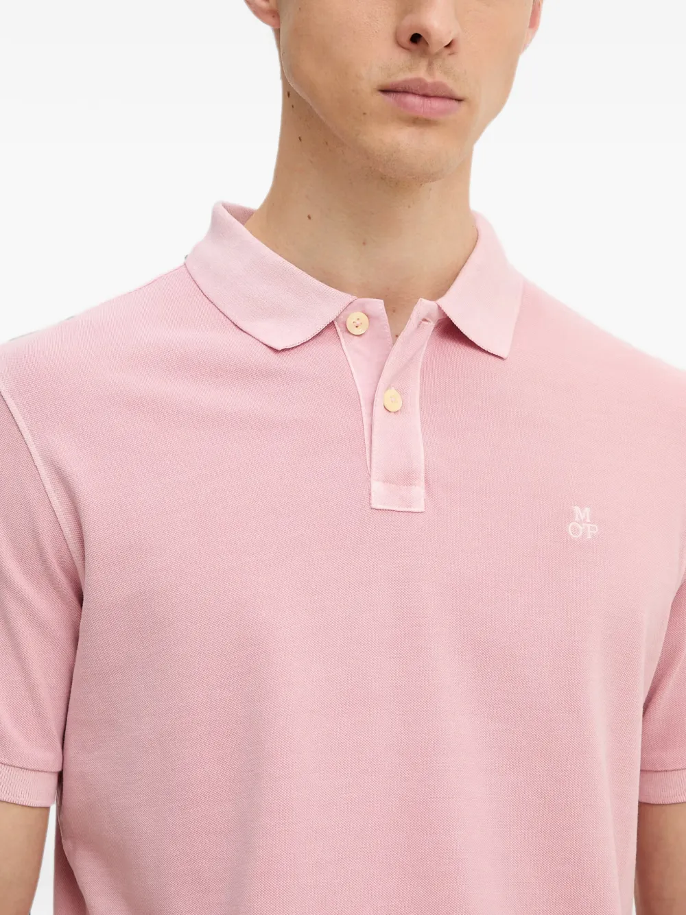 Marc O'Polo Piqué poloshirt met geborduurd logo Roze