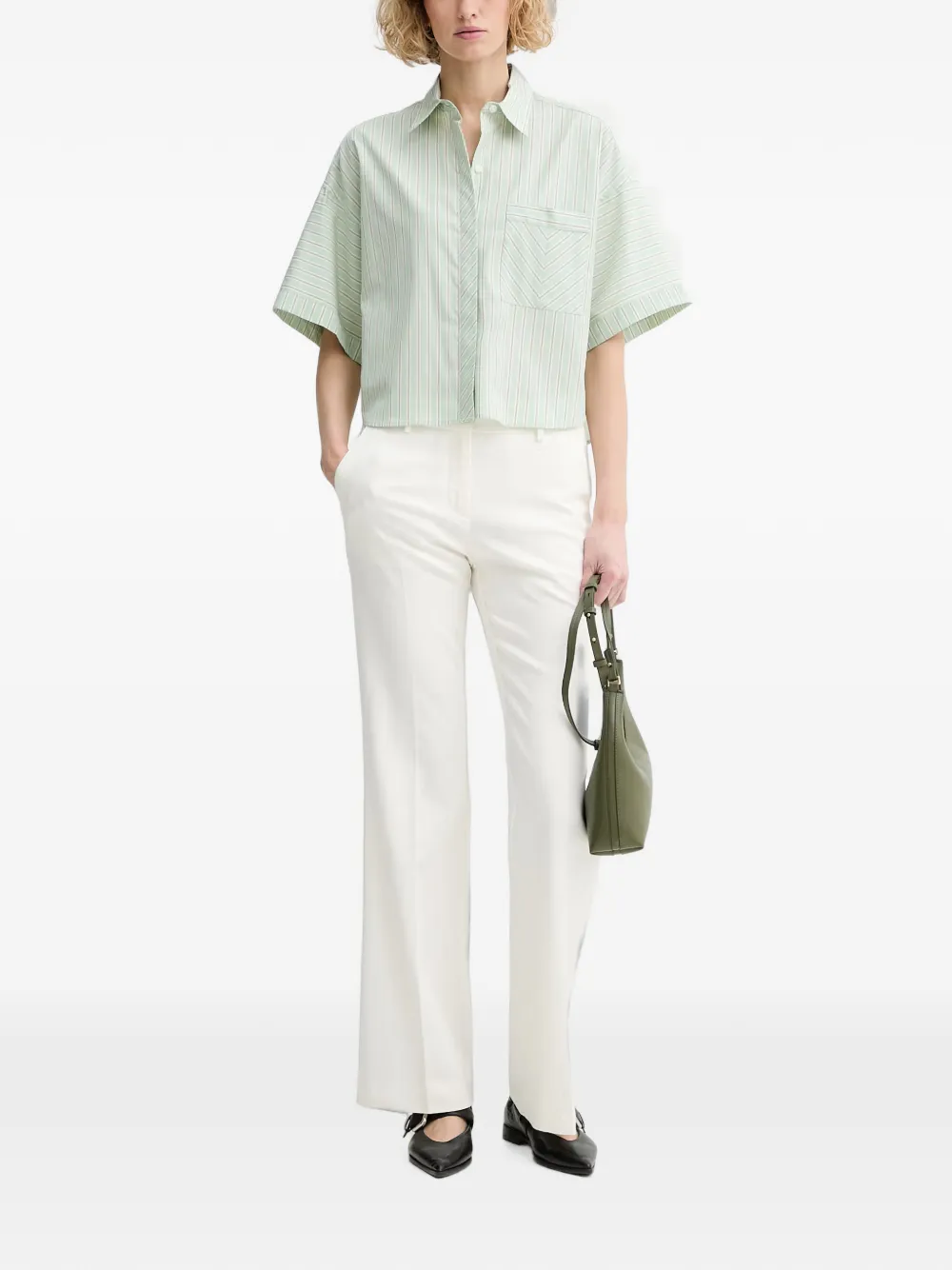 Marc O'Polo Flared pantalon Wit