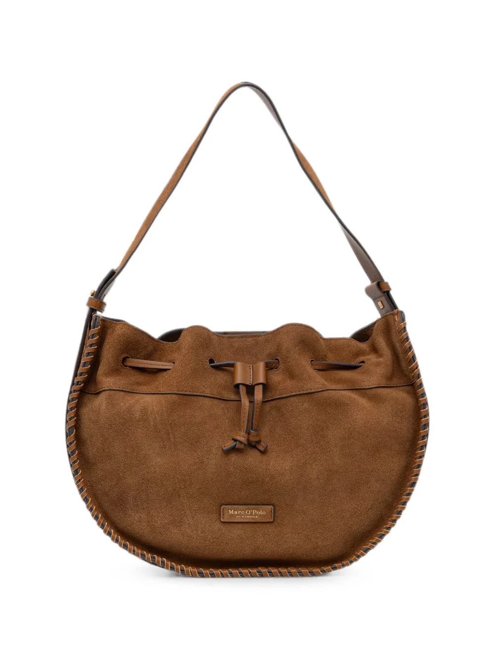 Marc O'Polo Borsa tote con finiture in punto festone - Marrone
