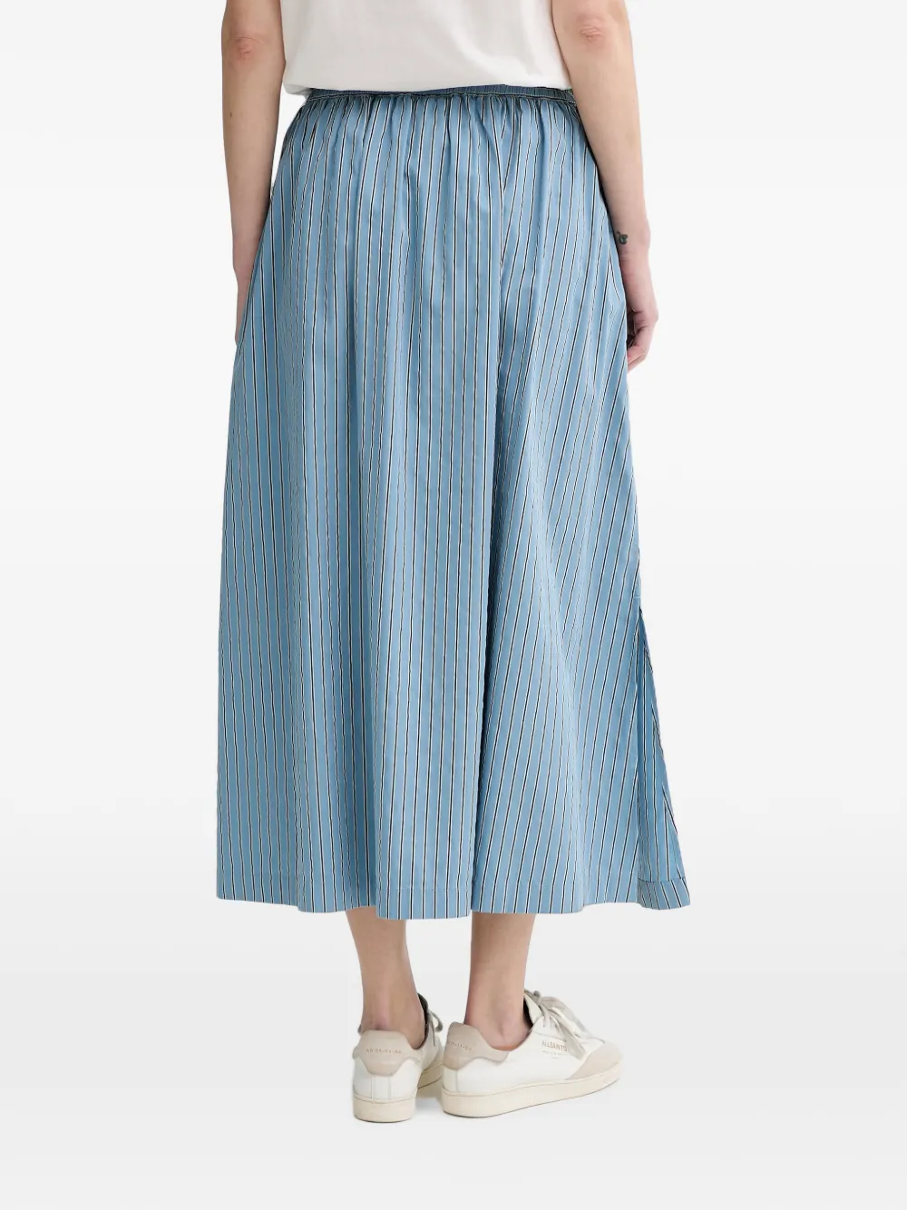 Marc O'Polo Rok met trekkoord en verticale streep Blauw