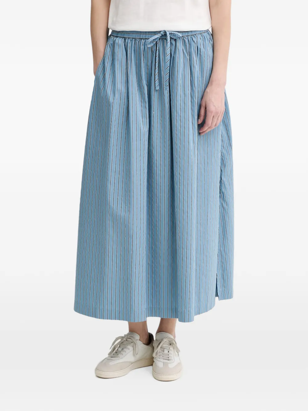 Marc O'Polo vertical-stripe drawstring skirt - Blu