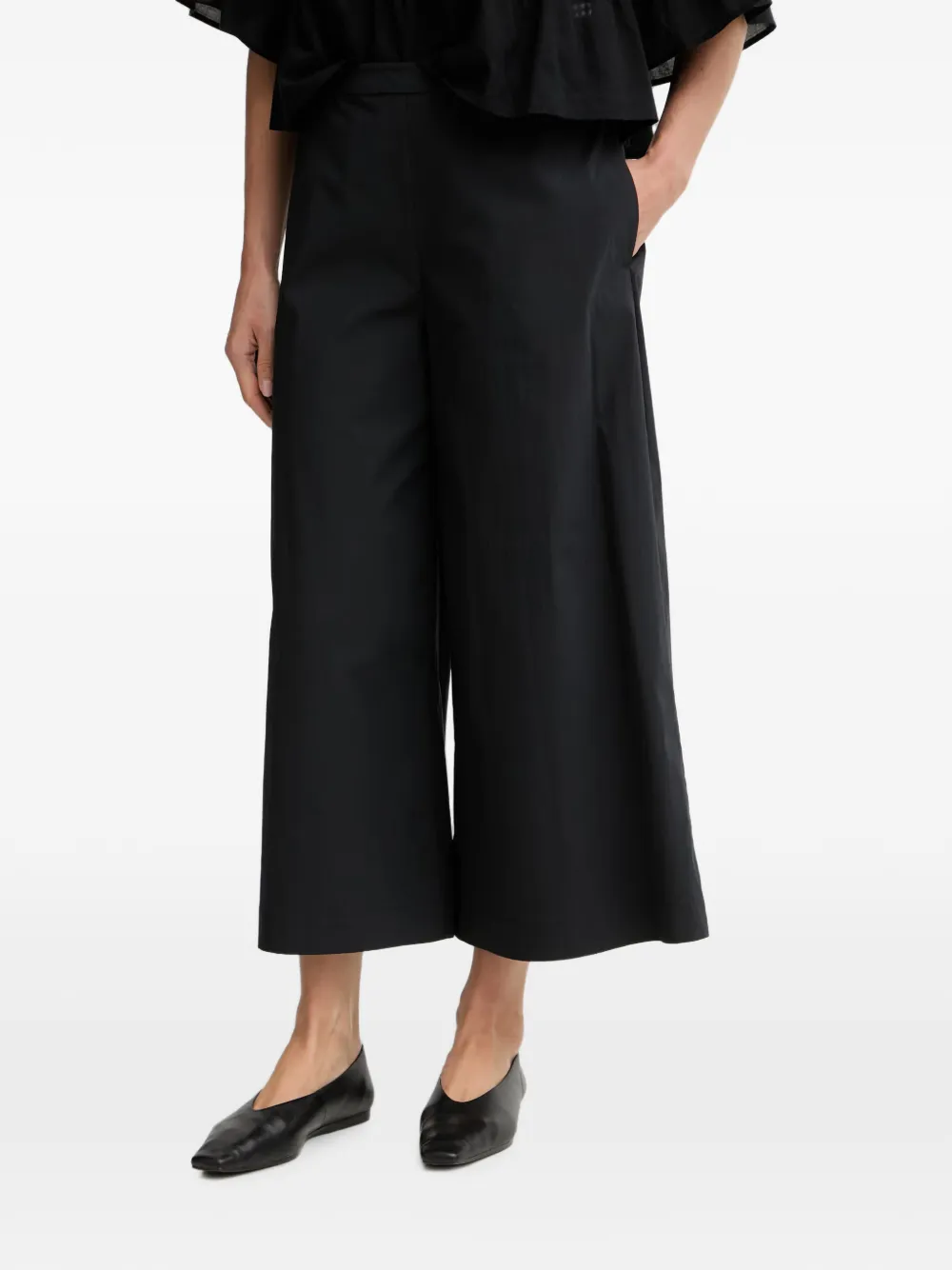 Marc O'Polo cropped wide-leg trousers - Schwarz