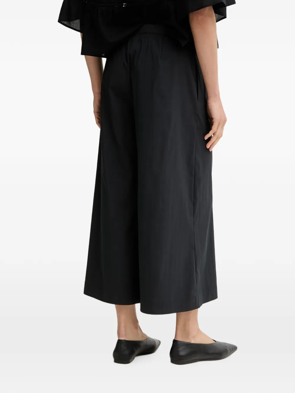 Marc O'Polo Cropped broek met wijde broeken Zwart