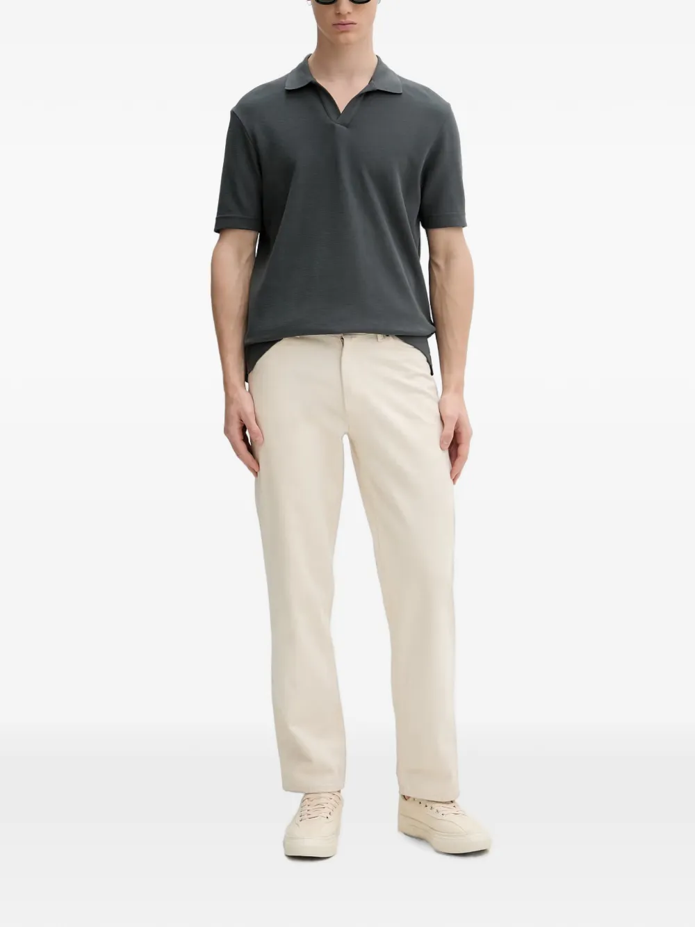 Marc O'Polo T-shirt met wafelpatroon Groen