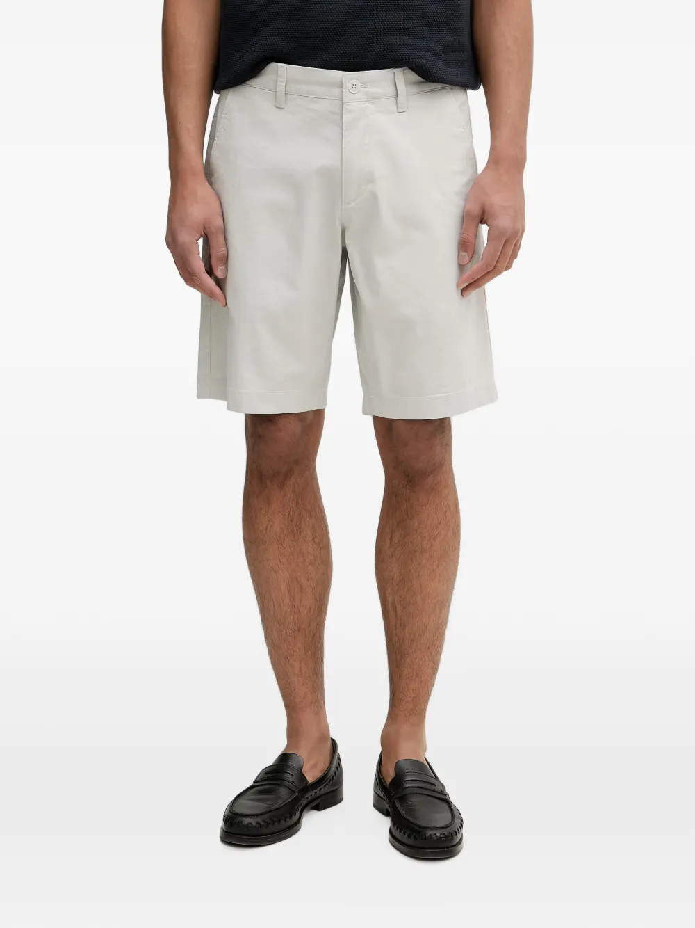 Marc O'Polo embroidered-logo chino shorts - Grigio