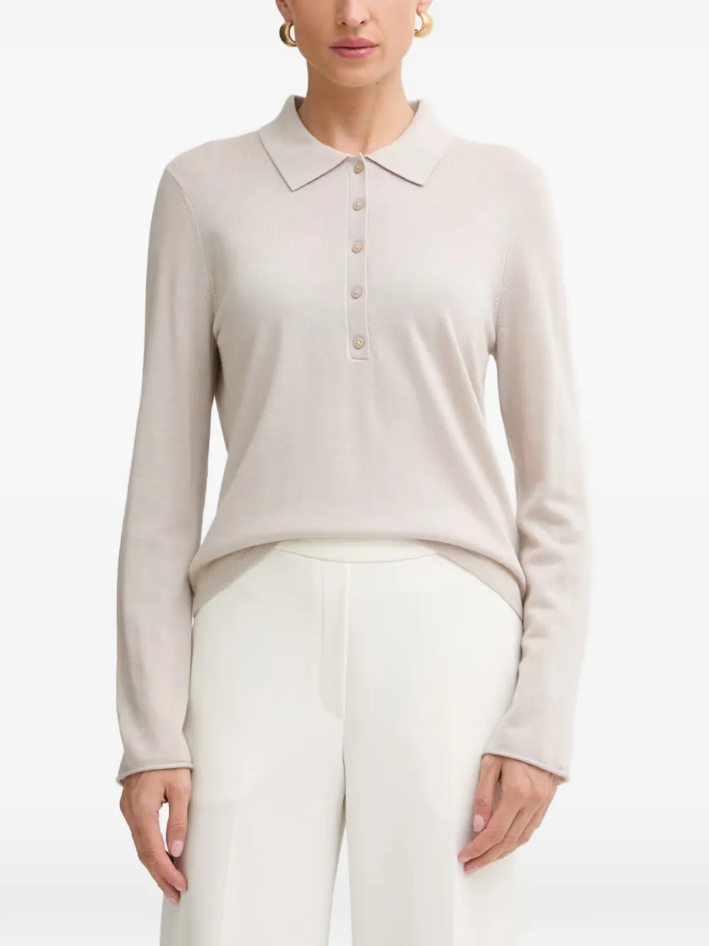 Marc O'Polo long-sleeve polo shirt - Toni neutri