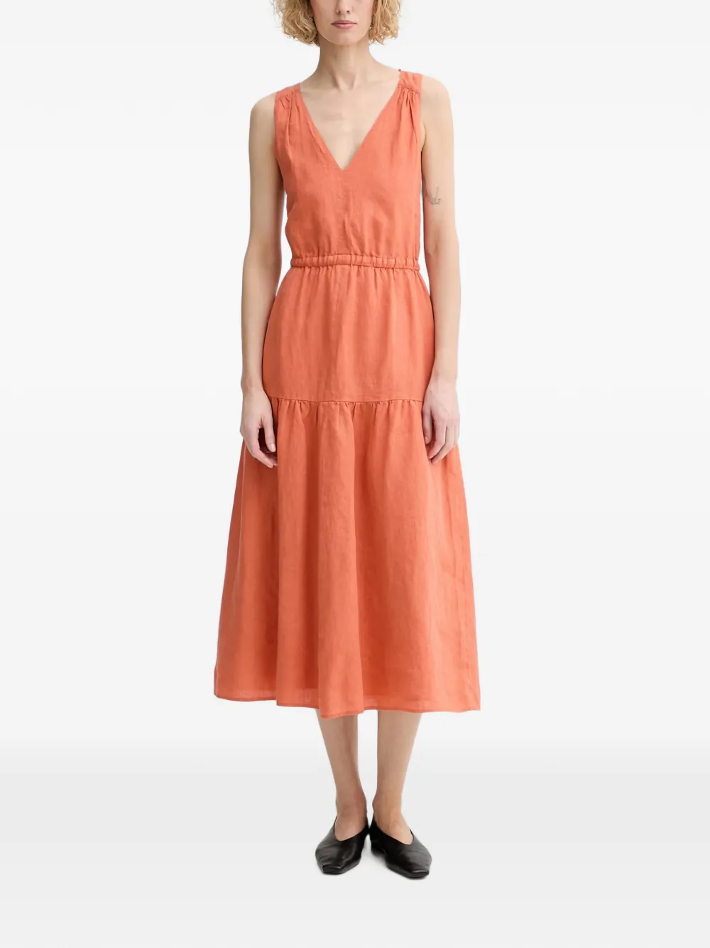 Marc O'Polo crossover-back tiered midi dress