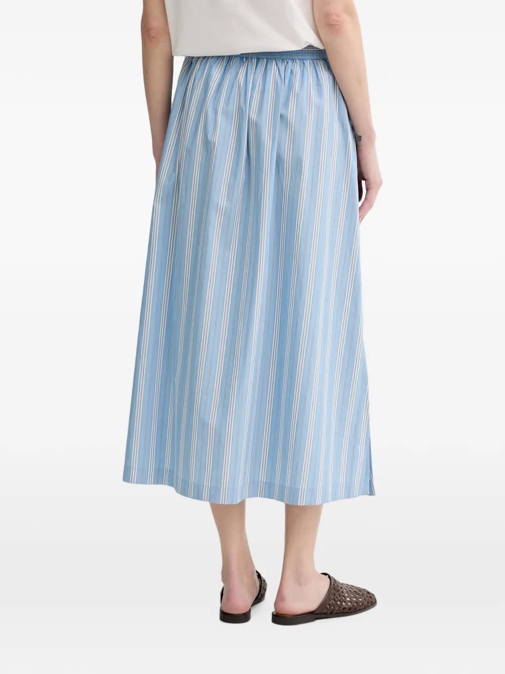 Marc O'Polo Gestreepte maxi-rok met trekkoord Blauw