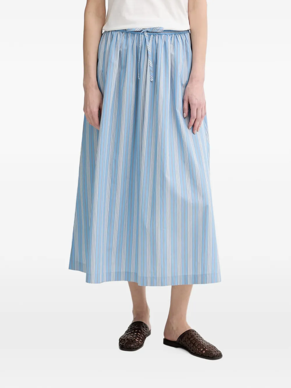 Marc O'Polo striped drawstring maxi skirt - Blu