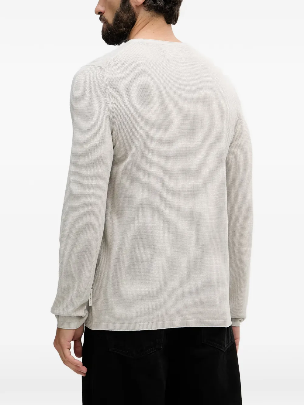 Marc O'Polo Wafelgebreide trui met lange mouwen Beige