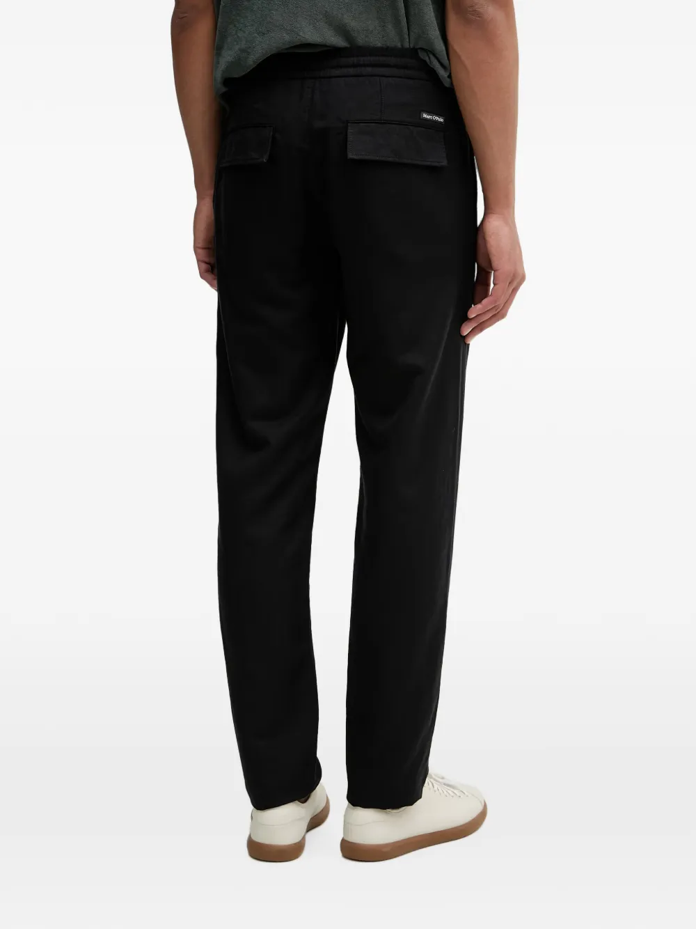 Marc O'Polo Straight broek met trekkoordtaille Zwart