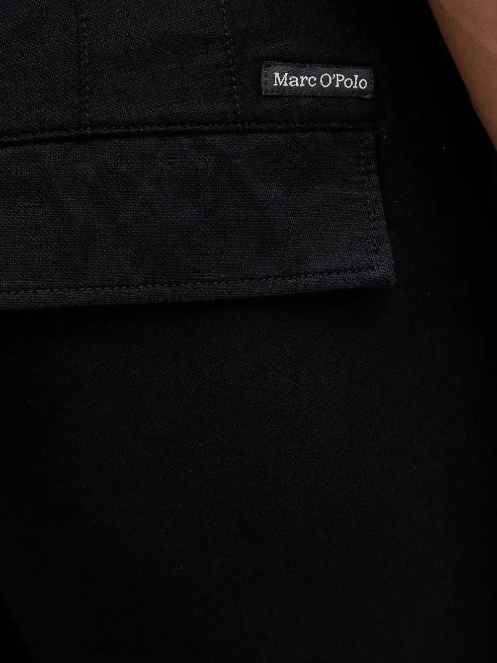 Marc O'Polo Straight broek met trekkoordtaille Zwart
