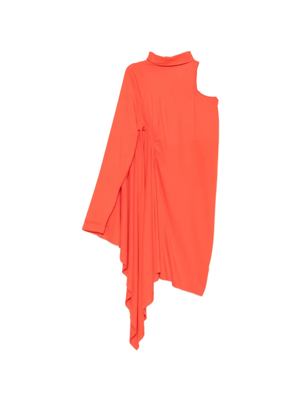 Balenciaga one-shoulder draped mini dress - Arancione