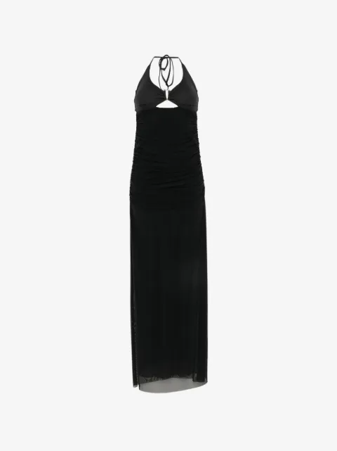 Fisico ruched halterneck maxi dress