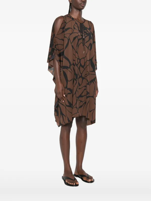 brown cold shoulder dress Fisico abstract-print cold-shoulder Mini | Womens dresses stretchy fabric allows room Size:child-12 The Best Amazon Dresses white maxi beach dress?