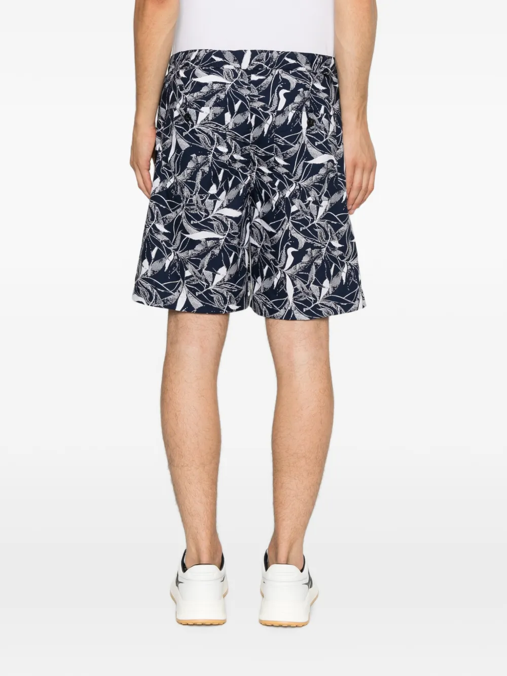 Michael Kors Zwembroek met bladerprint Blauw