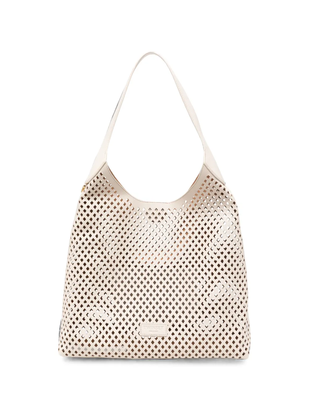 TWINSET perforated-leather shoulder bag - Nude