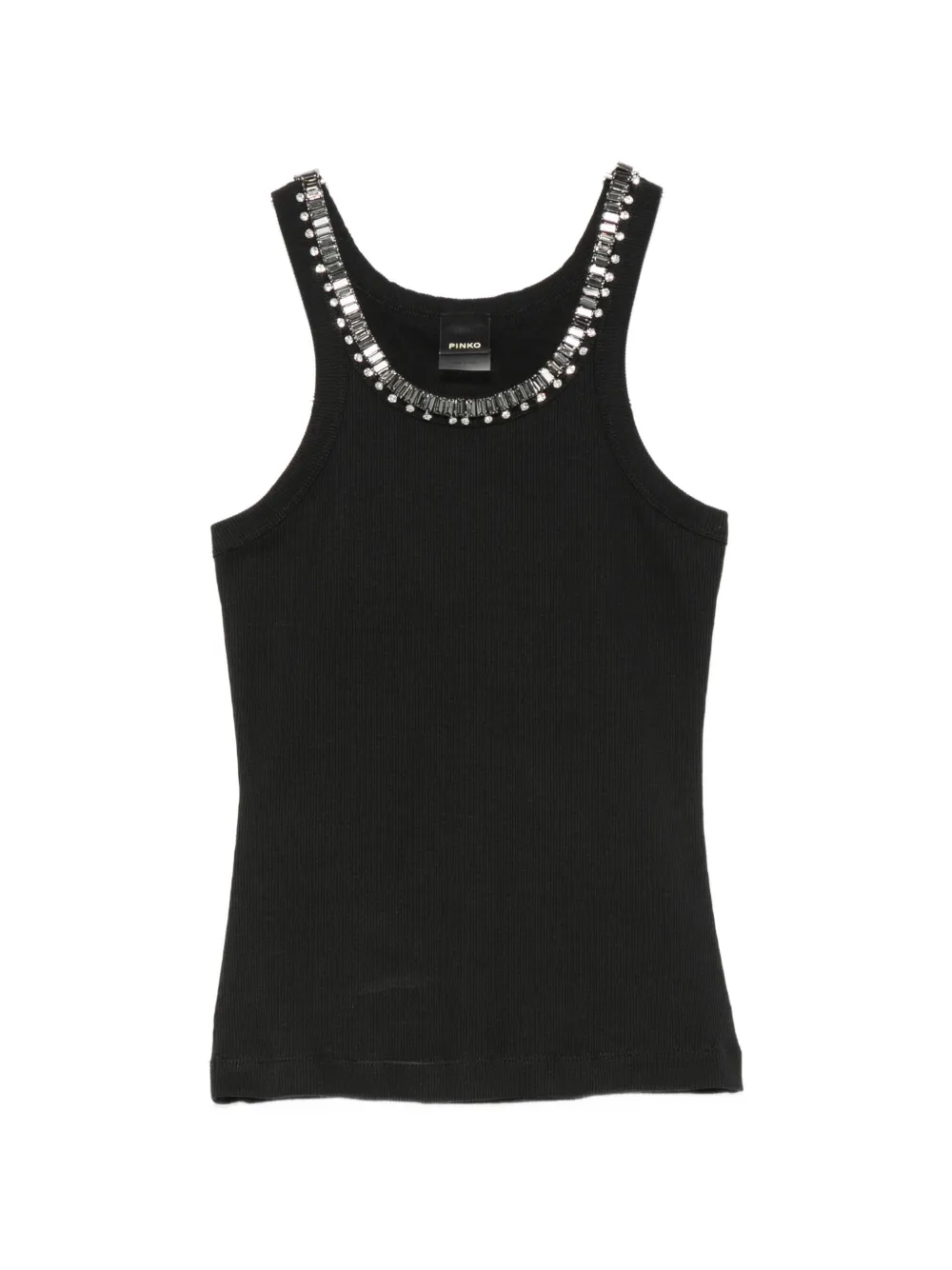 PINKO crystal-embellished ribbed T-shirt - Schwarz