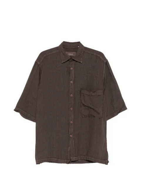 InLinum patch-pocket short-sleeve shirt