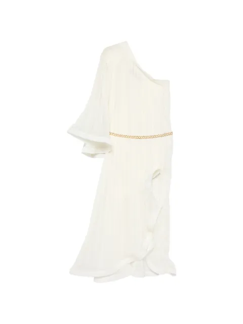 SIMONA CORSELLINI one-shoulder pleated midi dress