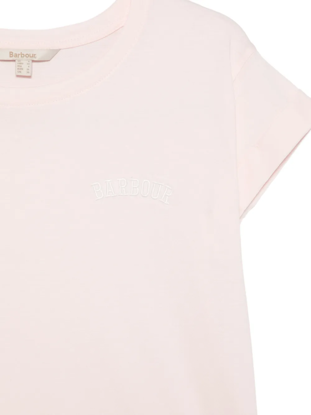 Barbour T-shirt met geborduurd logo Roze