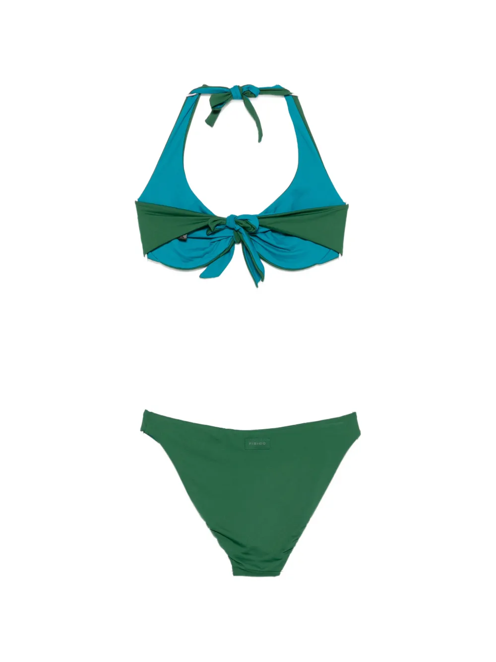 Fisico Bikini met halternek en geknoopt detail Groen