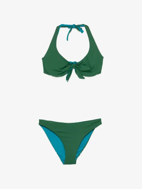 Fisico knotted-detail halterneck bikini