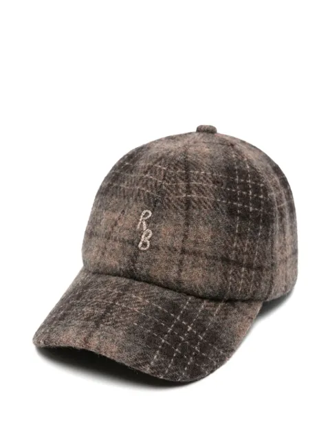 Ruslan Baginskiy check-pattern monogram-embroidered baseball cap