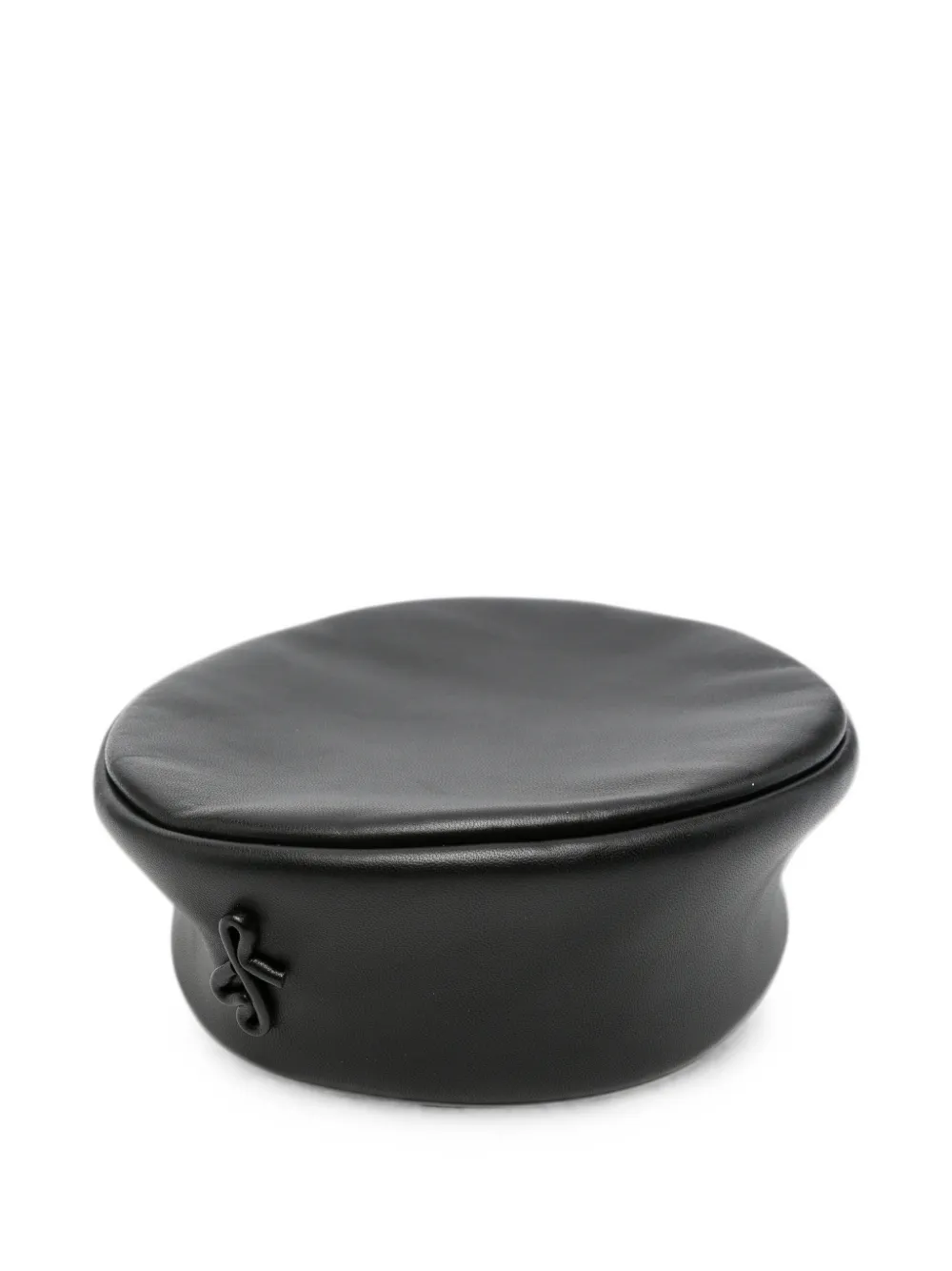 Ruslan Baginskiy Logo-plaque Leather Beret In Black