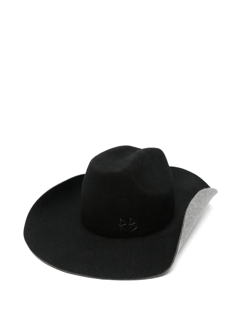 Ruslan Baginskiy logo-embroidered felt hat - Nero