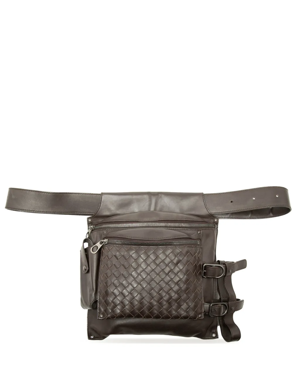 Bottega Veneta Pre-Owned Marsupio in nappa con rifiniture Intrecciato 2007 - Marrone