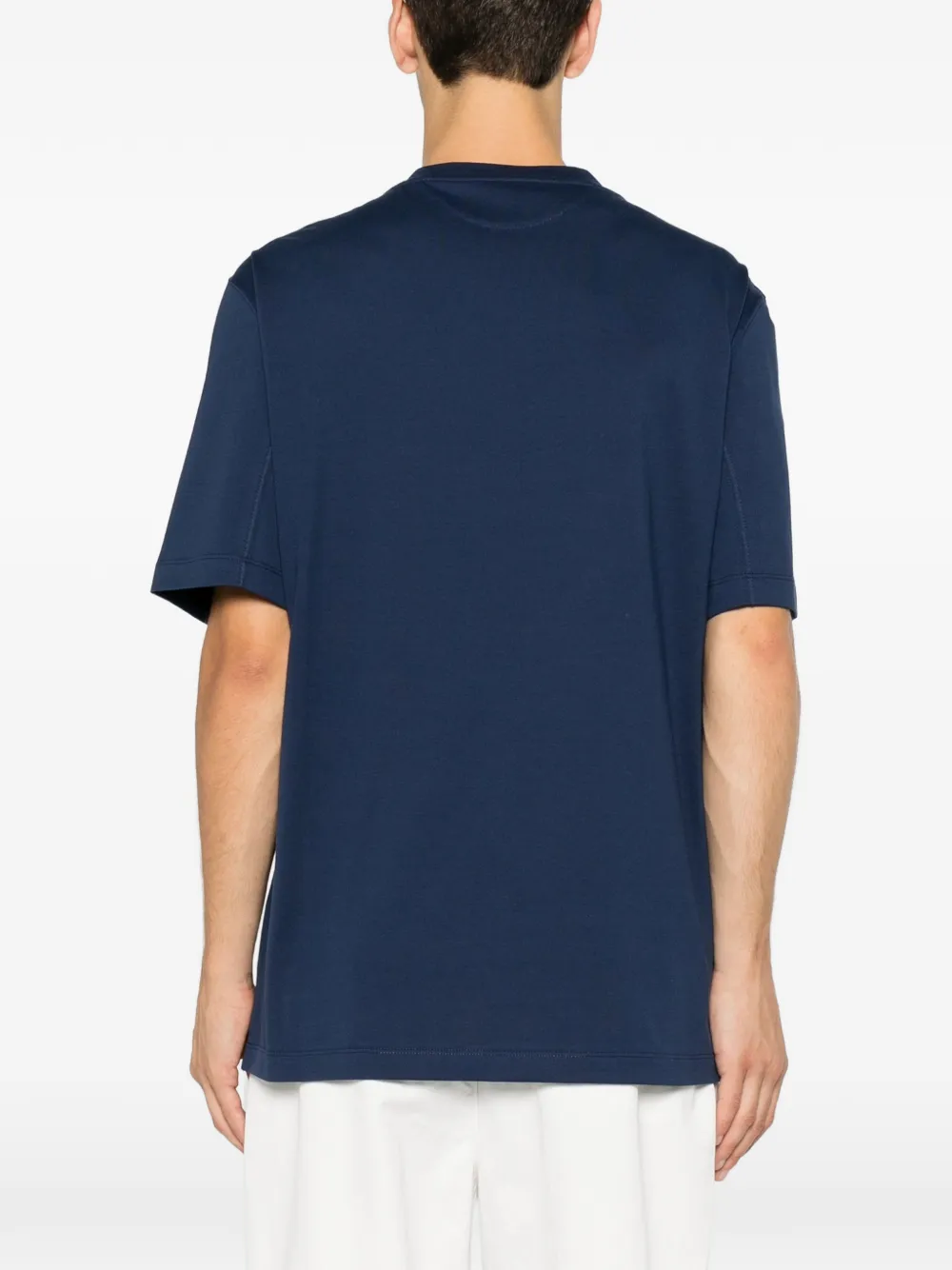 Brunello Cucinelli T-shirt met geborduurd logo Blauw