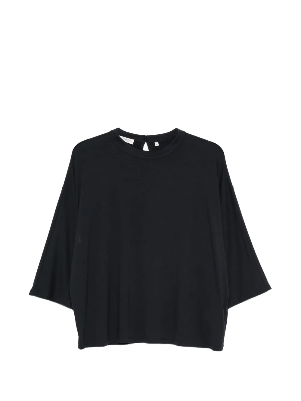 Marc O'Polo keyhole-detail wide-sleeve T-shirt - Blu
