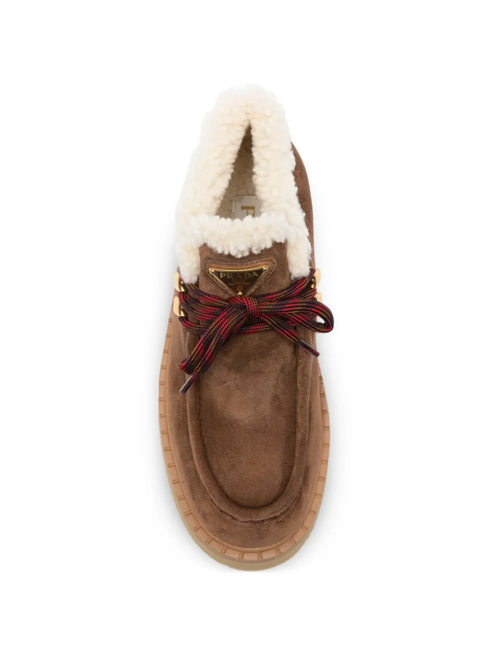 Prada shearling-trim platform lace-up shoes Bruin
