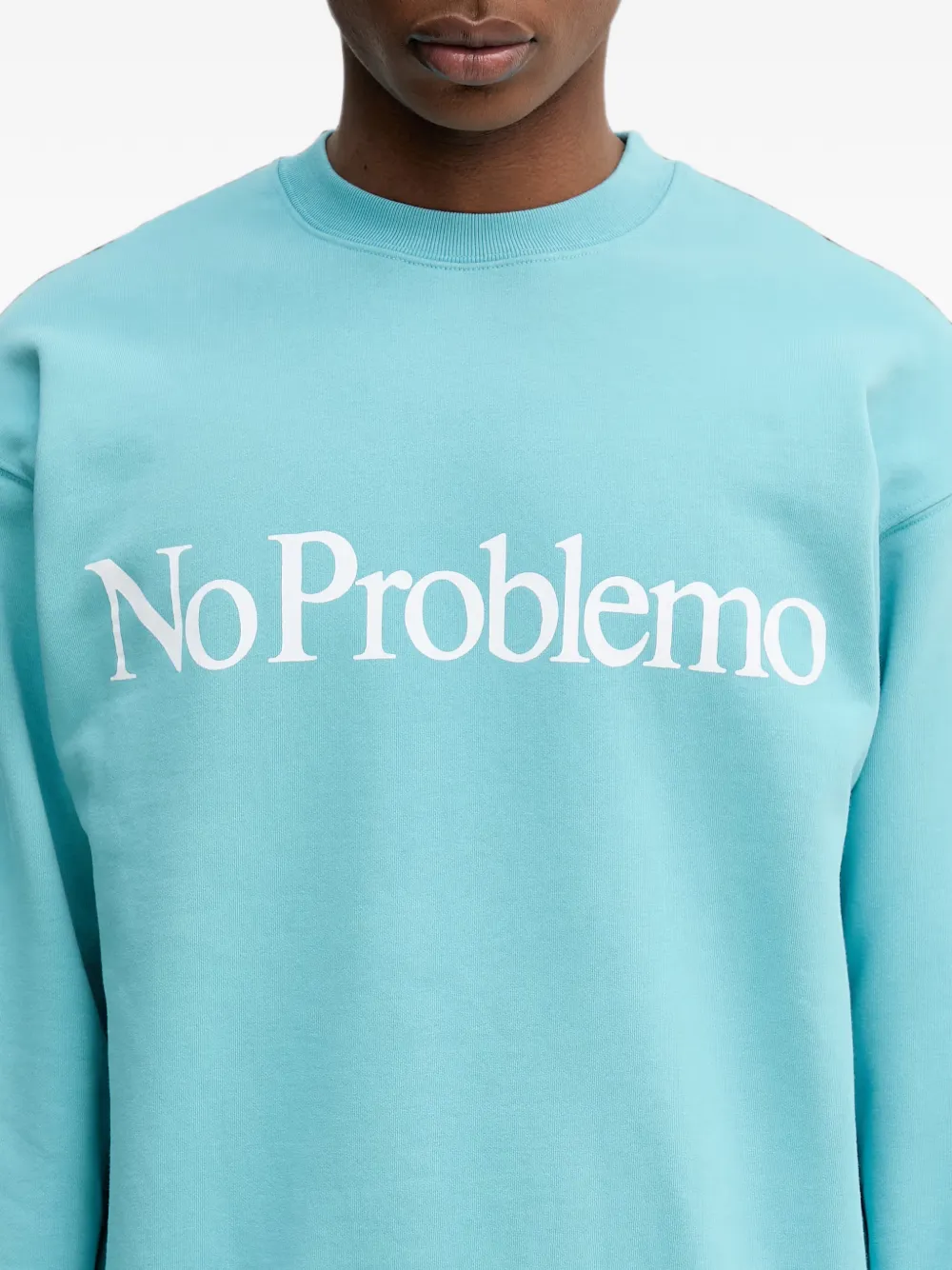 NO PROBLEMO trui met lange mouwen en logoprint Blauw