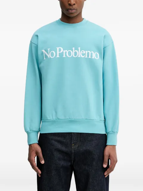 NO PROBLEMO No Problemo logo-print long sleeve sweater
