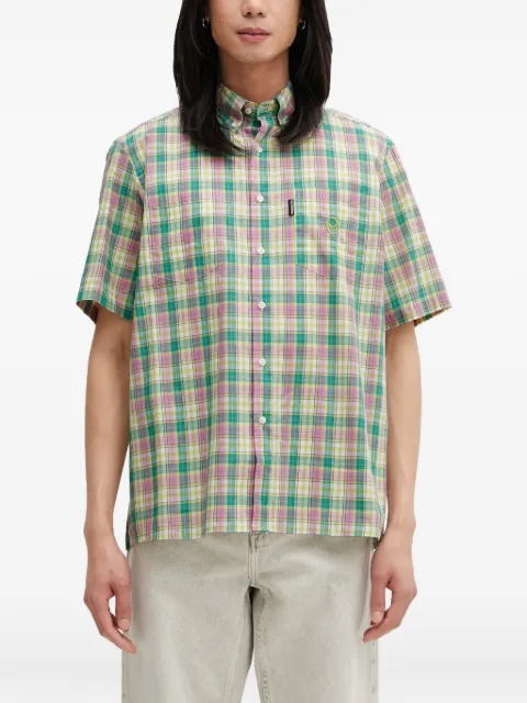 NO PROBLEMO check short-sleeve cotton shirt