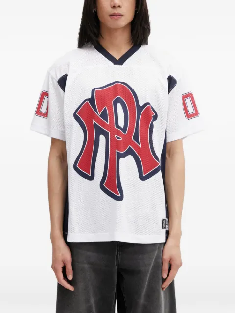 NO PROBLEMO logo-print mesh straight fit T-shirt