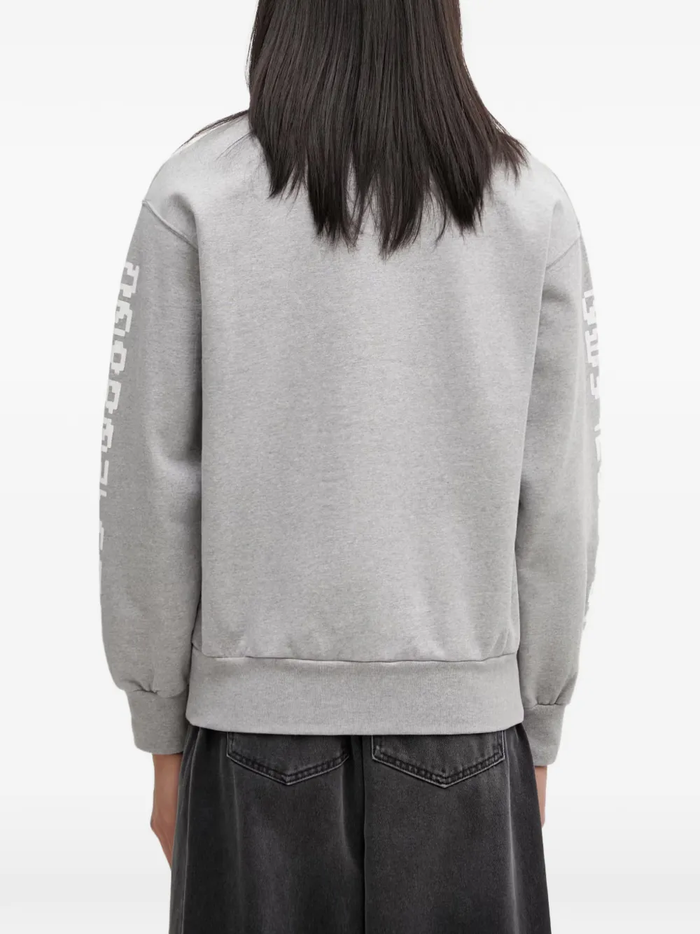 NO PROBLEMO Oversized sweater met grafische print en logo-print Grijs