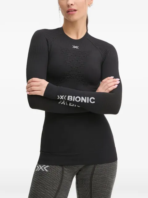 X BIONIC logo-print perforated-detail top
