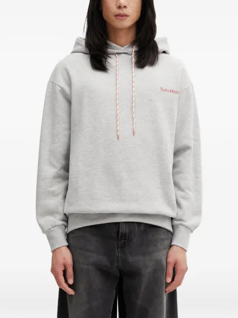 NO PROBLEMO logo-print drawstring oversized hoodie
