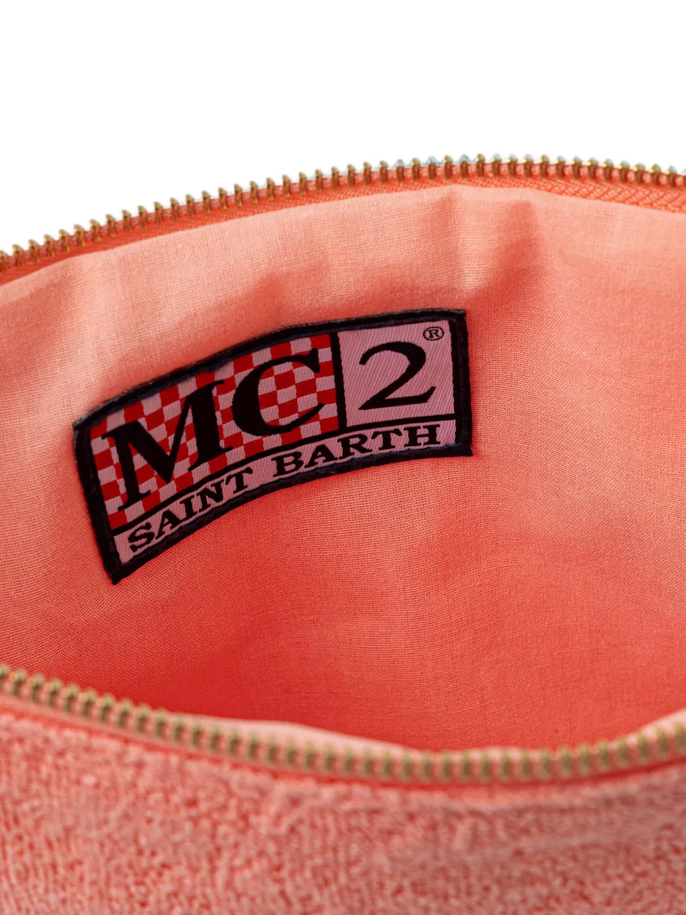 MC2 Saint Barth Pareasy pochette met jacquard Saint Barth logo Oranje