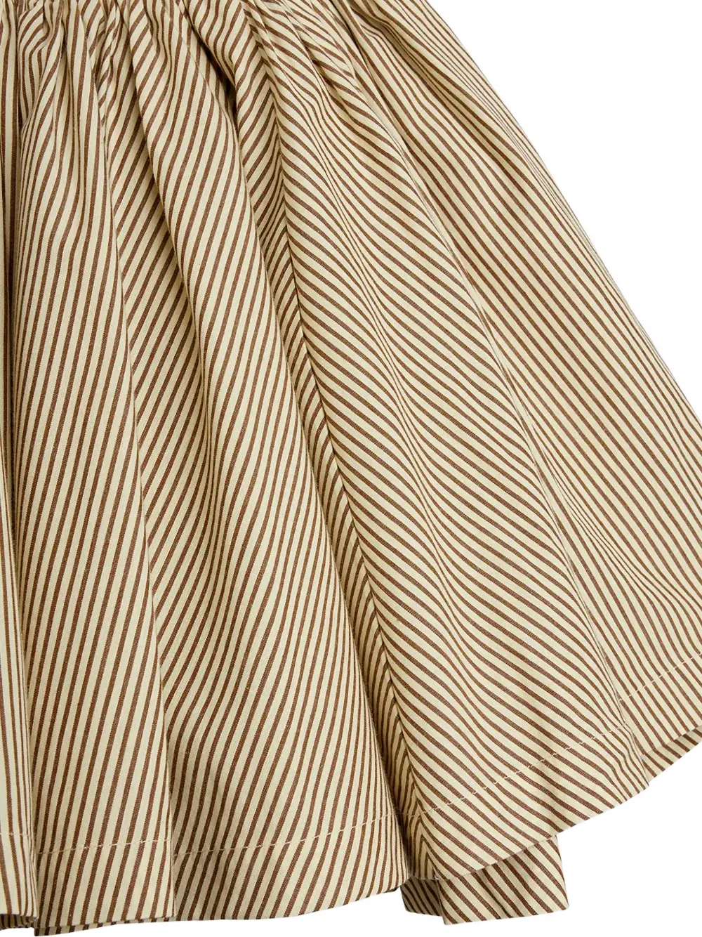 Mini Rodini Poplin strawberry-patch striped dress Beige