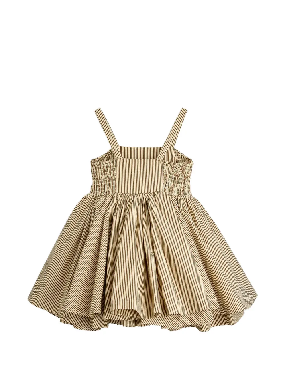 Mini Rodini Poplin strawberry-patch striped dress Beige