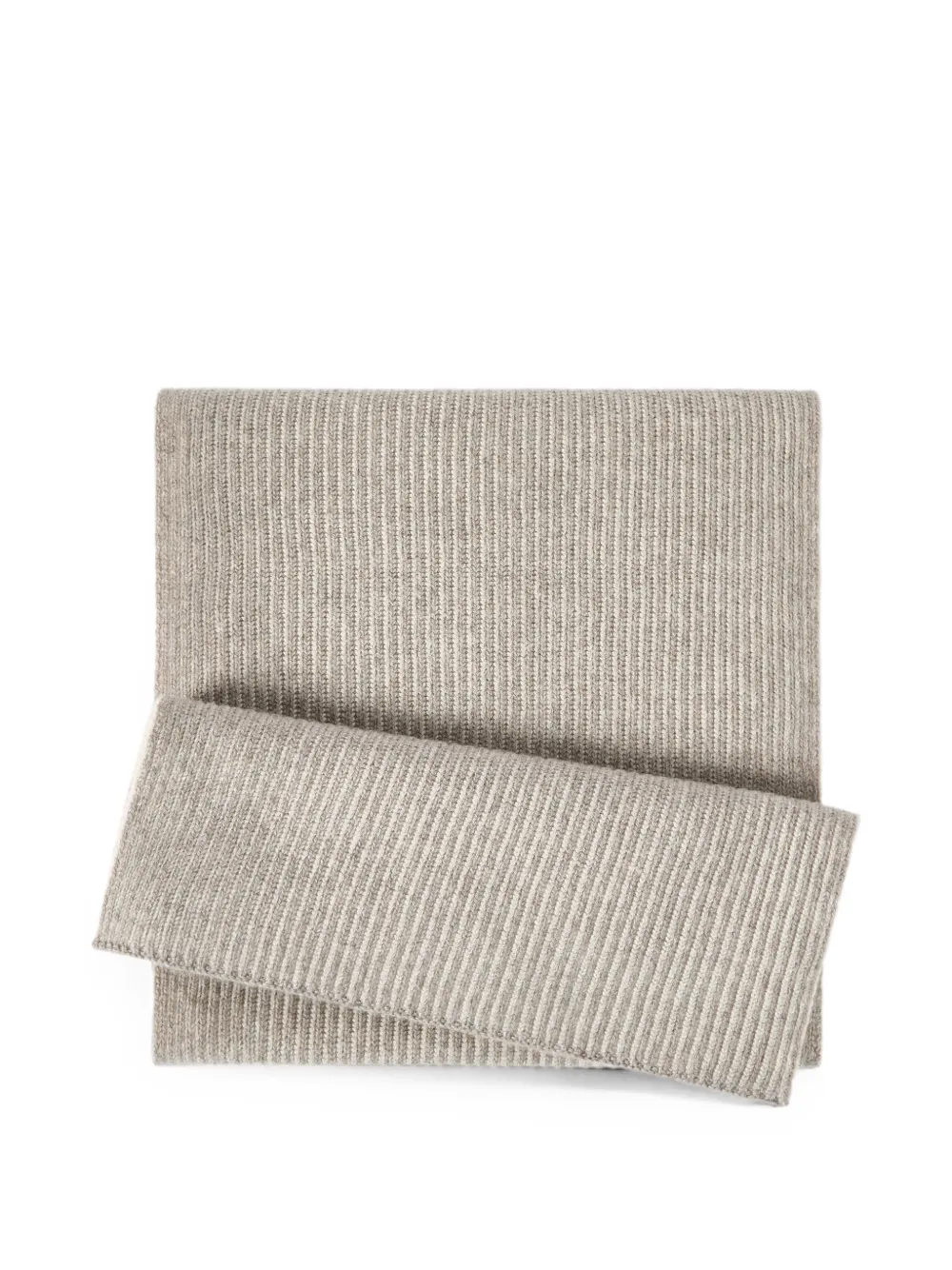 Brunello Cucinelli Cashmere English rib vanisé knit scarf - Grau